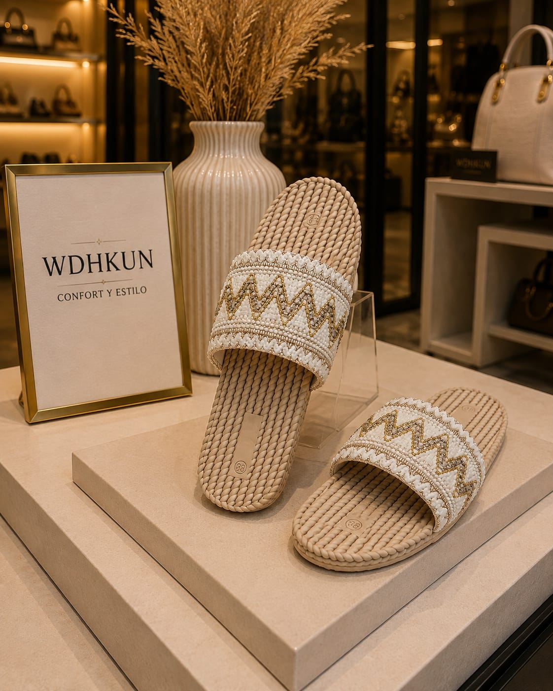 Sandalias blancas con dorado